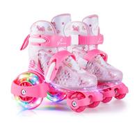Pattini a rotelle per bambini regolabili per ragazze, pattini a rotelle per bambini 30-33 26-29 4 misure regolabili per bambini interni ed esterni ragazze principianti
