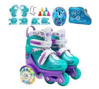 Pattini a rotelle per principianti, pattini a rotelle per equilibrio, regolabili per | Borsa di immagazzinaggio Incluso Bos Girls con copertura per Pa