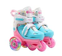 Pattini a rotelle per ragazze | Straight Row Pattini regolabili | Pattini a rotelle traspiranti altamente elastici Fun Roll per principianti e ragazze