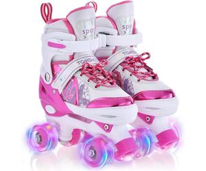 PATTINI A ROTELLE RAGAZZE IN LINEA BAMBINI CON LUCI LED REGOLABILI 32-35