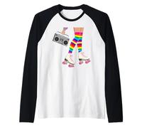 Pattini a rotelle retrò divertenti anni '80 Maglia con Maniche Raglan