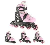 PATTINI A ROTELLE ROSA 4 in 1 CON LAMA DA HOCKEY DIMENSIONALE NILS EXTREME