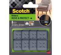 Pattini adesivi Scotch® Move & Protect grigio 24x24 mm Grigio