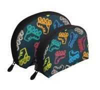 Pattini colorati luminosi, Borsa per trucco a conchiglia Portamonete da donna Borsa da toilette piccola Borsa per cosmetici 2 pezzi
