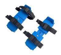 Pattini da ghiaccio regolabili, Pattini da ghiaccio per bambini, 6, 7-8, 5 pollici regolabili, doppia guida con chiusura a strappo per scarpe da allenamento invernali per bambini Principiante Blu