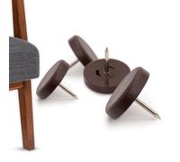 Pattini Feltrini Pellicole Protettivi Tappetini di plastico con chiodo, marrone, 25 mm Ø, 5 mm spessore - pacchetto con 4 pezzi