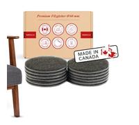 Pattini Feltrini Pellicole Protettivi Tappetini feltro rondo, circa 6,35 cm diam., feltro ultra-durevole, adesivo, 12 pezzi, marrone; protezione del pavimento per gambe, tavoli e sedie di mobili - Made in Canada