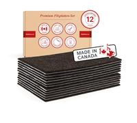 Pattini Feltrini Pellicole Protettivi Tappetini tagli di feltro, circa 15 x 21,6, 0,5 cm, feltro ultra-durevole, adesivo, 12 pezzi, marrone; protezione del pavimento per gambe, tavoli e sedie di mobili - Made in Canada