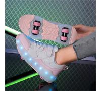 Pattini in linea comodi con luci LED lampeggianti, pattini a rotelle con scorrimento veloce, scarpe sportive casual con ruote rimovibili, regalo ideale per le vacanze EUR34,EUR35,EUR36,EUR37,EUR38,EUR