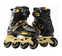 Pattini In Linea Pattini a Rotelle per Adulti Pattini da Pattinaggio Sportivi per Esterni e Interni, Roller Skates Professionali per Donna, Uomo, Adolescente, Unisex (EU39.5/UK5.5,Oro nero)