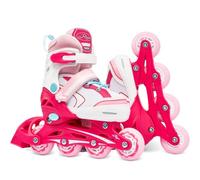 Pattini in linea per bambini Raven Lia o Loret regolabili con ruota illuminata a LED (Raven Lia Pink, 34-37 (20,5-23,5 cm))