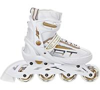 Pattini in linea profession RAVEN dimensione regolabile uomo donna bambino Bianco/Oro, 35-39(23cm-25,5cm)