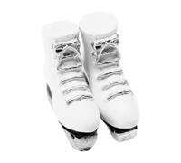 Pattini modello in resina - White Doll Rollers, mini scarpe da pattinaggio sul ghiaccio | Espositore invernali Playhouse, bambole sportive da collezione, scarpe decorative per la casa delle