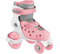 Pattini per Bambini 4 Ruote Regolabili Rosa Pastello Taglia 26-29