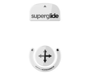 Pattini per mouse in vetro Superglide per Logitech G Pro X Superlight (tipo S bianco) - Bordo arrotondato lucido e ultra liscio compatibile con i