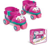Mondo- Roller Skate Toys-Pattini a rotelle Regolabili Unicorn per Bambini-Taglia dal 22 al 29-Set Completo di Borsa Trasparente, gomitiere e Ginocchiere, 28511, Tinta Unita, Colore Rosa
