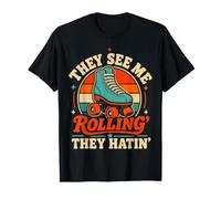 Pattino a rotelle They See Me Rolling Retro Skater Hatin Ragazze Maglietta