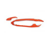 Pattino + fascia forcellone scorri catena UFO KTM SX 125 250 300 2T 2023 Arancio