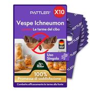 PATTLER® Vespe Antitarme Alimentari - Anti Farfalline del Cibo per Un Controllo Efficace delle Tarme Alimentari. Alternativa a Trappole, Spray e Trappole a Feromoni - 10 BioCard con 1 Consegna