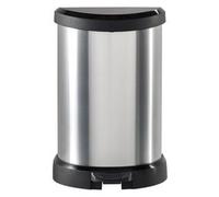 Curver Pattumiera a Pedale Deco Forma a D 15 L Argento