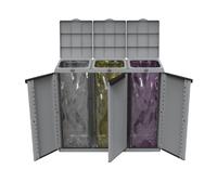 Pattumiera 3 ante Ecoline3 Terry in resina 102x39x87h per raccolta differenziata