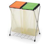 Pattumiera a 2 Posti 72x40x82 cm in Acciaio Bauer Gimi Duo