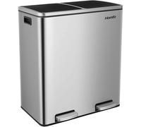 Pattumiera a 2x30L scomparti da cucina in metallo coperchio con chiusura Softclo