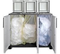 Pattumiera per Raccolta Differenziata 3 Posti con Ante cm 102X37X90 h ARTPLAST