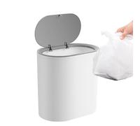 Pattumiera a coperchio a pressione - Cestino da bagno 25,5 x 25 x 16,5 cm, materiale ABS, senza pericolo per cani, conservazione compatta ed elegante, uso multifunzionale | Soluzione di