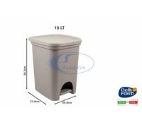 PATTUMIERA A PEDALE COLORS LINE LT.18 TORTORA RIFIUTI LAVELLO