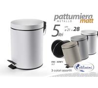 PATTUMIERA A PEDALE IN METALLO 5 LT TONDA 2128 CM 3 COLORI MATT IMU-829871