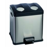 Pattumiera a Pedale per la raccolta differenziata MULTIFLUX 24 con 4x12 Lt Dimensioni 41x44x h 48 cm - peso 5,8 kg garanzia 10 anni inox satinato anti-traccia inox satinato