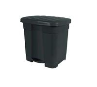 Pattumiera a Pedale per Riciclare con Due Scomparti Nero, 46 Litri, 45 x 41 x 47 cm