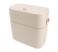 Pattumiera a pedale senza contatto con chiusura automatica, 10 l, con coperchio, a prova di odore, funzionamento a pedale, per bagno, soggiorno, crema (10 l, crema)