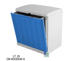 PATTUMIERA AMICA MODULARE AZZURRA PER RACCOLTA DIFFERENZIATA CM 40X30X40 H