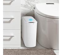 Pattumiera Automatica da Bagno, 25L Pattumiera Intelligente con Sensore di Movimento, Cestino Impermeabile con Coperchio per Camera Letto Bagno Toilette Cucina Ufficio(Bianco,Senza Batterie)