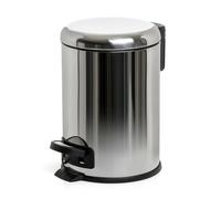 Pattumiera bagno con pedale inox cromo con secchio interno estraibile