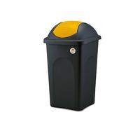 Pattumiera bascula 60 fusto nero e bascula giallo limone stefanplast