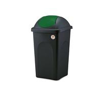 Pattumiera bascula 60 fusto nero e bascula verde stefanplast
