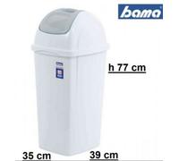 PATTUMIERA BIANCA CON COPERCHIO BASCULANTE EUROPA LITRI 65 BAMA - BAMA SPA