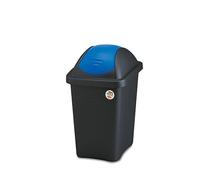 Pattumiera Bidone Bascula Fusto Nero e Bascula Blu 30 Litri