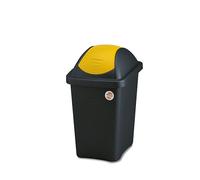 Pattumiera Bidone Basculante Fusto Nero e Bascula Gialla 30 Litri Stefanplast
