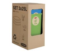 Pattumiera bidone cestino set per raccolta differenziata 3x10L / 3x25L