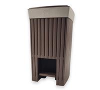 Ecoplast | Pattumiera con Pedale 20 Litri Doga, Cestino Spazzatura in Plastica Riciclata, Colore Moka, 30x26x45, Made in Italy