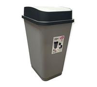 Pattumiera Bidone in Plastica Oslo Black Silver Dea Home 50 Litri