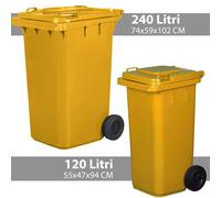 Pattumiera Bidone Raccolta Differenziata 120 240 Litri EN840 HACCP COPERCHIO