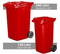 Pattumiera Bidone Raccolta Differenziata 120 240 Litri EN840 HACCP COPERCHIO