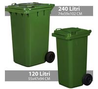 Pattumiera Bidone Raccolta Differenziata 120 240 Litri EN840 HACCP COPERCHIO