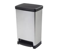 Pattumiera Bidone Spazzatura a Pedale Moda Elite Doppio Silver 50 Litri