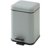 Pattumiera Cestino rifiuti bagno quadrata in acciaio grigio 3 Lt a pedale